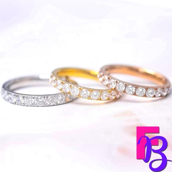*NEW!* 3MM Rose, Yellow or White Gold Anniversary/Eternity Band - Picture 5 of 13